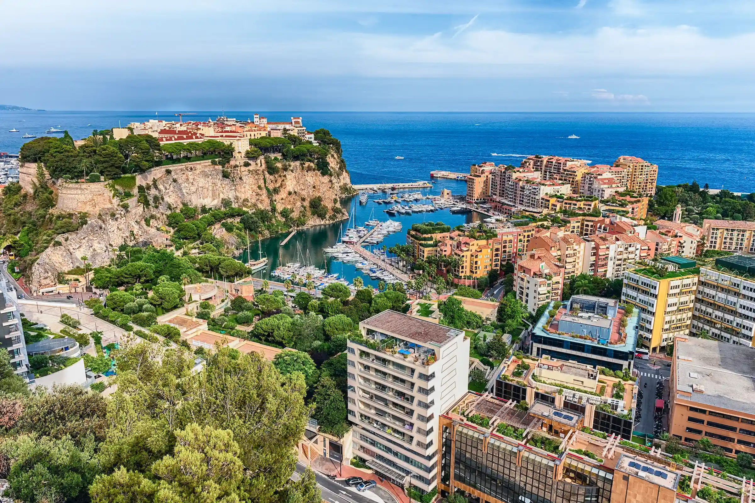 Aerial view of Monaco harbour and Mediterranean Sea — Formula 1 Monaco Grand Prix hospitality packages with Eventra
